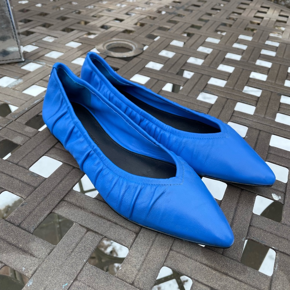 SIGERSON MORRISON LAHELA 7.5 Women's Flat Shoe Blue Retro Quiet Luxury New - Picture 7 of 10